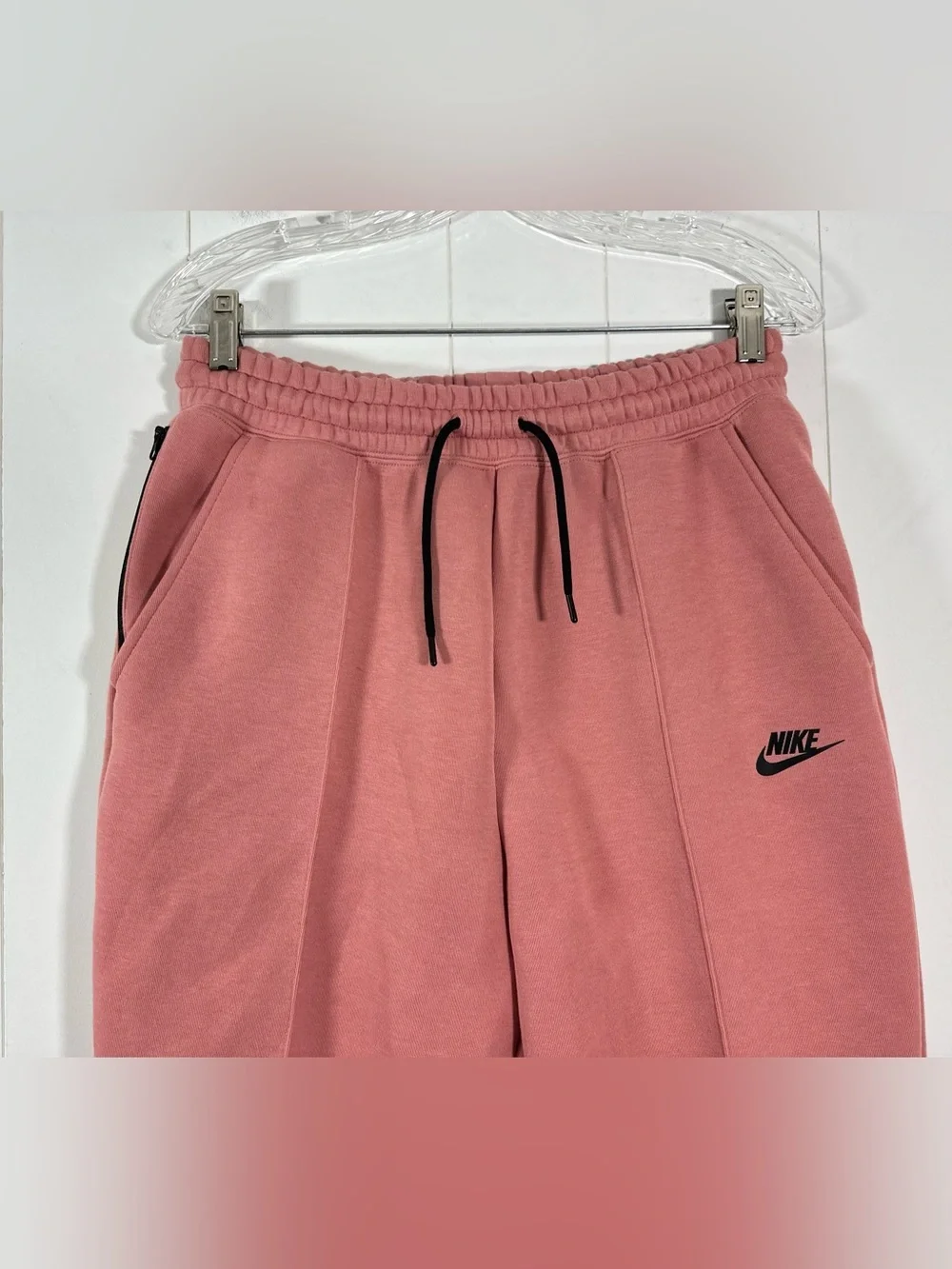 Nike Kids Coral Pink Sweatpants with Black Logo